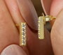 Heliophilia Silver Pendientes de Plata de Ley 925 con Baño de Oro y Circón